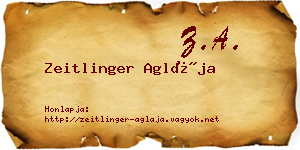 Zeitlinger Aglája névjegykártya
